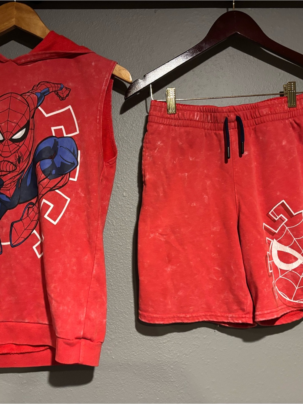 Marvel Kids Red Spider-Man Hooded Top and Shorts Set